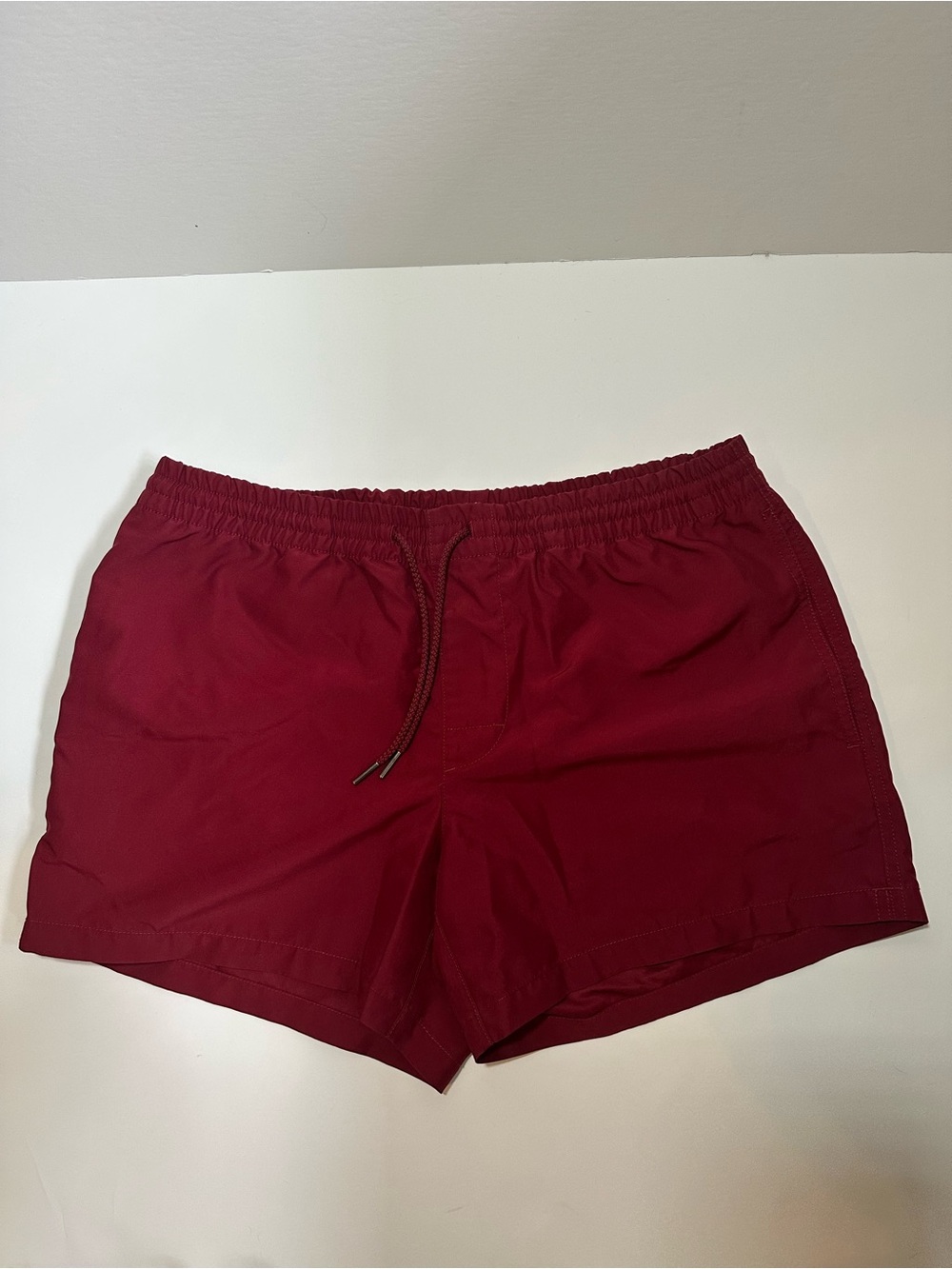 Club Monaco Men's Maroon Elastic Waist Swim Shorts